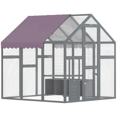 PawHut Recinto per Galline, Pollaio con tetto impermeabile, 2 nidi, 2 posatoi, per 6-8 Galline, ca. 1,7 x 1,8 x 1,8 m