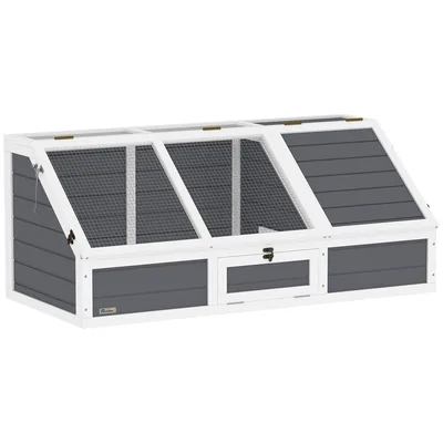 PawHut Box per Tartarughe, Habitat per Tartarughe all'Aperto, Design senza fondo, Facile da Aprire, Schildkrötenhaus, Grigio Chiaro