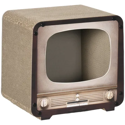 PawHut Tiragraffi 2 in 1 a forma di TV con cuccia, 39x29x37 cm, marrone   Aosom Italy