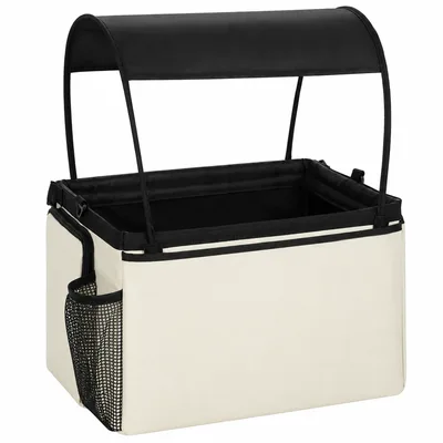 PawHut Cestino bici anteriore 2 in 1 per cani con tendina, guinzaglio, tracolla e tasche, max 5 kg   Aosom Italy