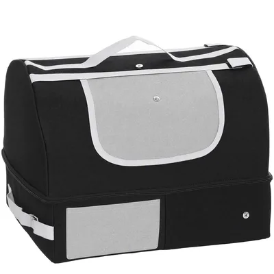 PawHut Lettiera per Gatti Portatile Pieghevole con Coperchio Rimovibile in Tessuto Oxford 600D Impermeabile, Nero   Aosom Italy