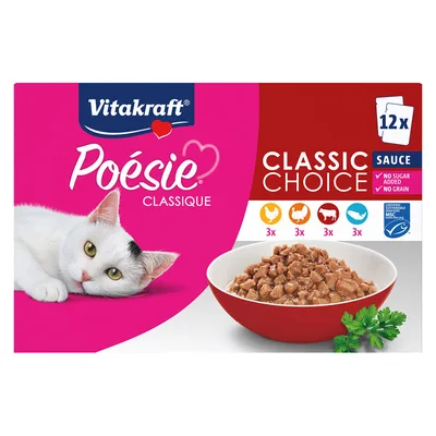 Vitakraft Poésie Classic Pacco misto - 12 x 85 g in salsa