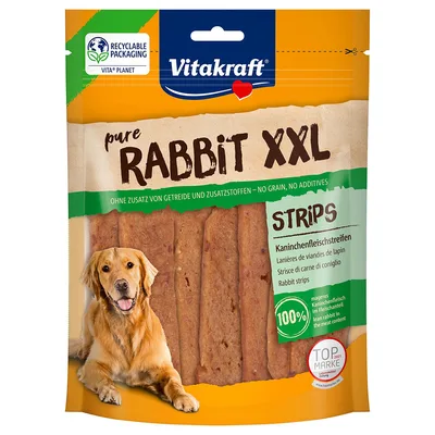 Vitakraft Strisce di carne di coniglio XXL Snack per cane - Set %: 2 x 250 g