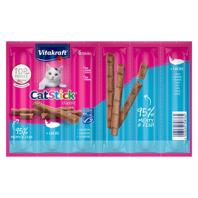 Multipack risparmio! 48 x 6 g Vitakraft Cat Stick Mini  - Salmone