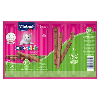 Vitakraft Cat Stick Healthy - Set%: 24 x 6 g Pollo & Erba gatta