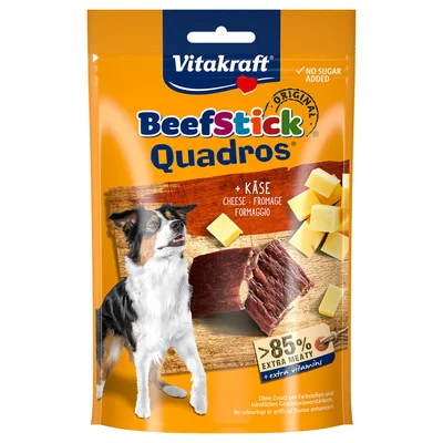 Multipack risparmio! Vitakraft Beef Stick Quadros 7 x 70 g - Formaggio