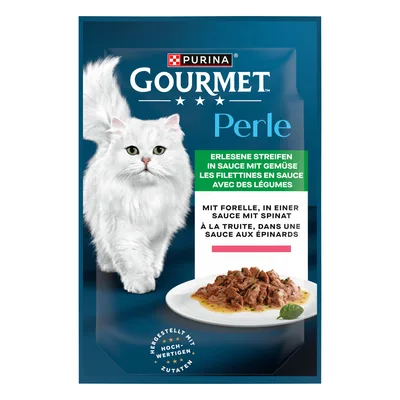 Gourmet Perle 52 x 85 g - Filettini con Trota in salsa e verdure