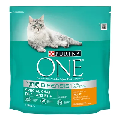 PURINA ONE 11+ Senior Pollo Crocchette per gatto - 1,5 kg