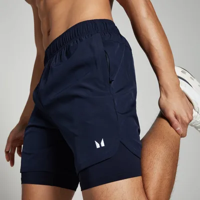 Pantaloncini sportivi 2 in 1 MP da uomo - Blu navy - M