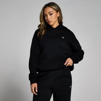 Felpa con cappuccio vestibilità oversize MP Basics da donna - Nera - L