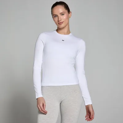 T-shirt a maniche lunghe aderente MP Basics da donna - Bianca - S