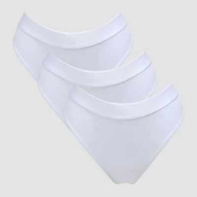 Mutandine bikini a vita media MP da donna (confezione da 3) - Bianco - L