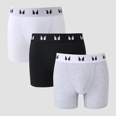 Boxer MP da uomo (confezione da 3) - Nero / Bianco / Grigio - M