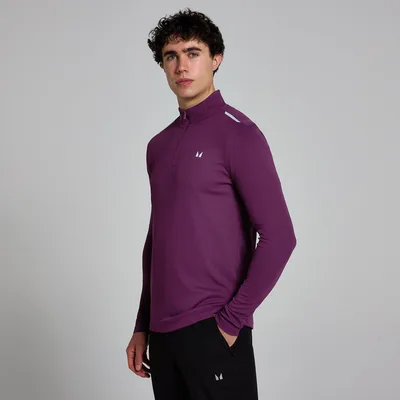 Maglia a rete MP con cerniera a 1/4 Active da uomo - Prugna - XS