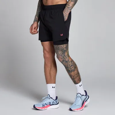 Pantaloncini MP uomo Training 5  2 in 1 tessuto - Nero/rosa vibrante - XXL