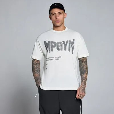 T-shirt grafica MP Lift in cotone burnout uomo - Bianco retro - L