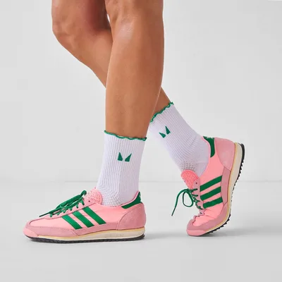 Calze crew con volant MP X Tatiana (confezione da 2) - Rosa/verde palma - UK 6-8