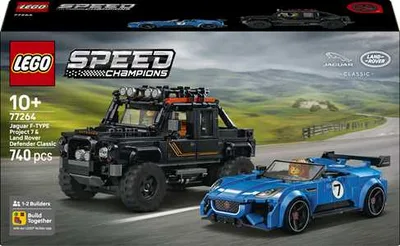 LEGO Speed Champions (77264). Jaguar Project 7 e Land Rover Defender