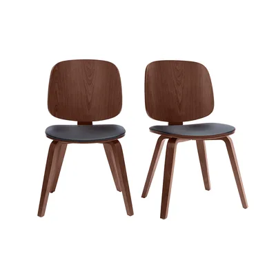 Sedie legno scuro e nero (set di 2) BECK