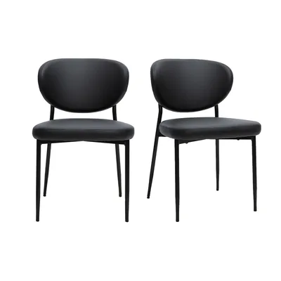 Sedie nere e metallo (set di 2) BREKA