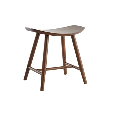 Sgabello basso in legno scuro H46.5 DEMORY